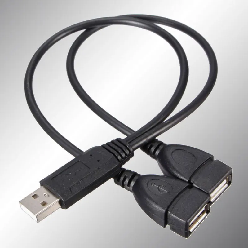 

Cewaal 2017 USB Male To Dual Female Jack Data Cable Lead Power Cord Adapter Connector High Quality