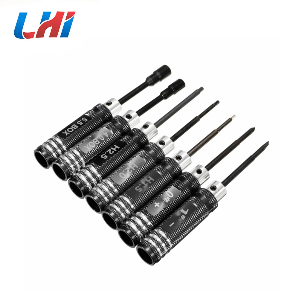 

RC Tools 7 pcs DIY Hexagonal Hex Screw Driver Set 1.5MM-5.5MM RC6B 7 Heli Tool Trex For Drone 450 500 FPV helicopter toys