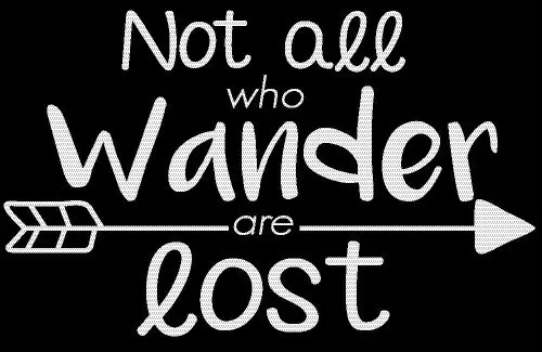 

Not All Who Wander Are Lost Wanderlust Decal Vinyl Sticker|Cars Trucks Vans Walls Laptop| White |5.5 x 3.5 in|CCI1045