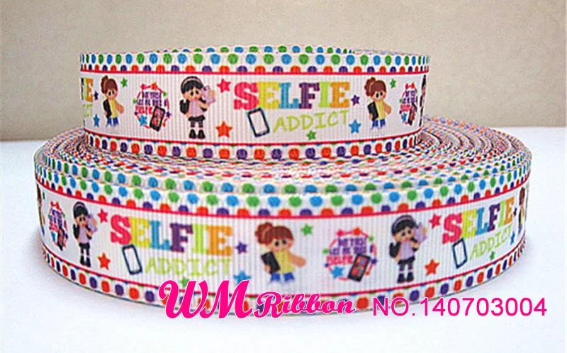 Лента WM 7/8 дюймов 22 мм Happy Kids Grosgrain лента 50yds/рулон школьный номер напечатанные Индивидуальные Лямки для волос - Цвет: 140703004