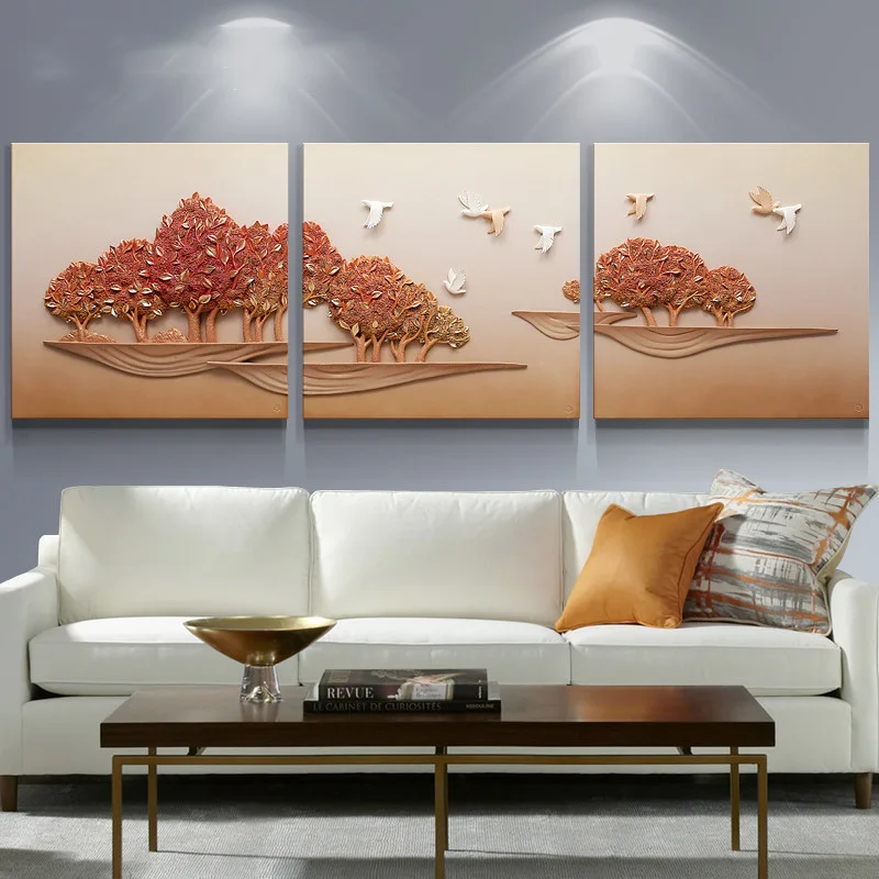 

Modern Resin 3D Relief Painting Frameless Decoration Crafts Painting Home Livingroom Sofa Background Wall Sticker Mural Painting