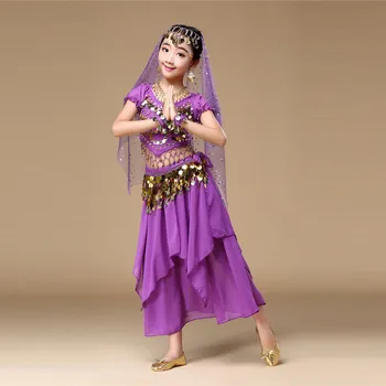 

Baby Boys Summer Clothes Set Cotton Kids' Girls Belly Dance Outfit Costume India Dance Clothes Top+Skirt PP F419