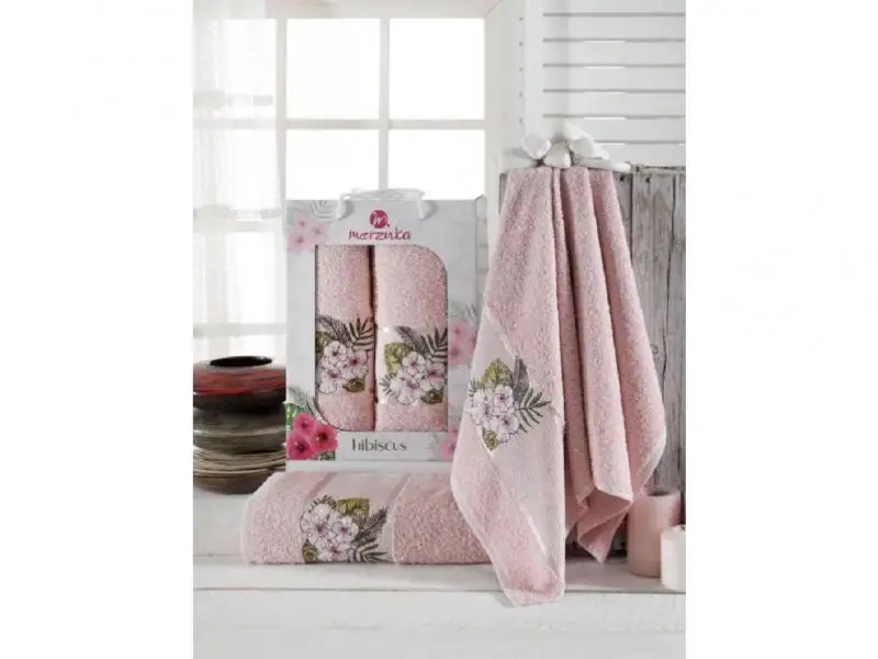 Набор полотенец merzuka, HIBISCUS, 2 предмета, розовый