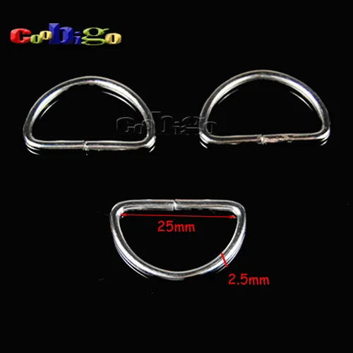 

10pcs 1"(25mm) Metal Silver D-Ring Dee Rings Buckle For Backpack Bag Pets Collar Webbing Strap Leather DIY Craft Sewing Parts
