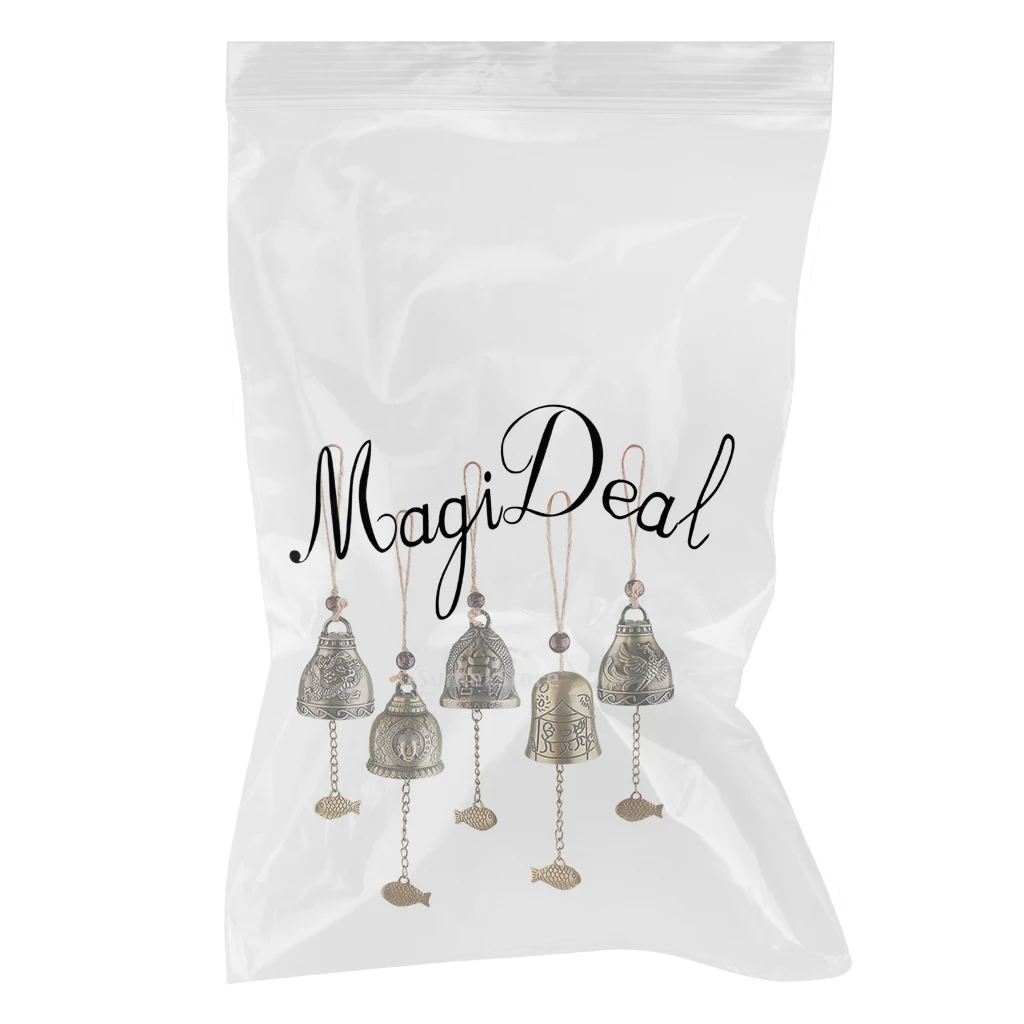 5 Pieces Vintage Metal Wind Chime Hanging Bell for House Car Decoration Adornment