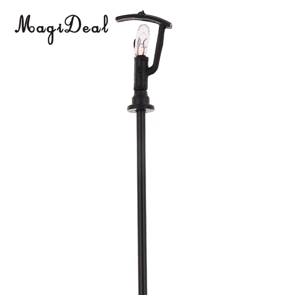 MagiDeal 20Pcs 1/100 Model Railway Led Lamppost Lamps Yard Street Lights HO Scale 7cm 12V Model Outdoor Lamp Yard Light Leds
