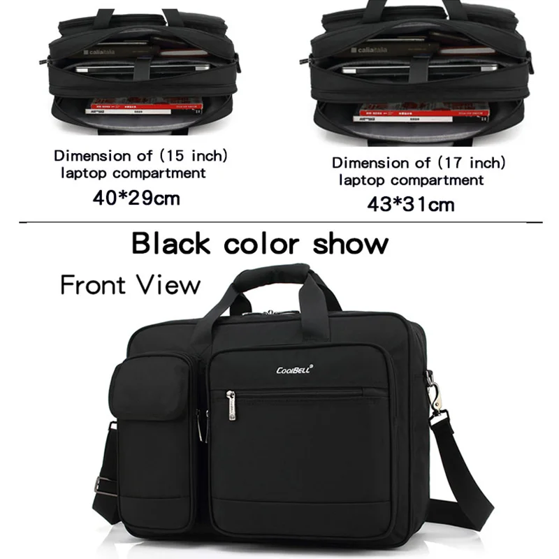 2019 nuevo de gran capacidad 15 15,6 ordenador portátil de hombre de negocios hombro bolsa de mensajero bolsa para macbook PRO 15,4 HP, 17 17,3 computadora, bolso - 3
