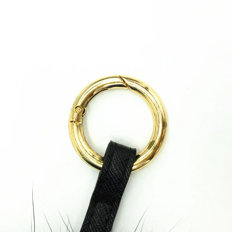raccoon fur keychain ring