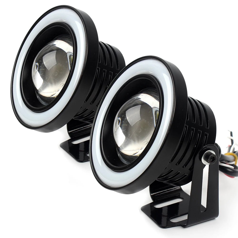

1 Pair Colorful Angel Eyes Universal Car-styling Car Accessories Light Source COB Car DRL Daytime Running Lights Car Fog Lamps
