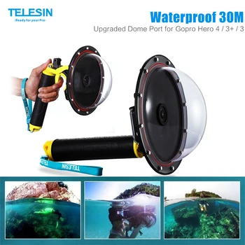 

TELESIN Aluminum Alloy Dome Port Accessory for Gopro Hero 4/3+/3 Diving Sports Action Camera Underwater Photography Accessory