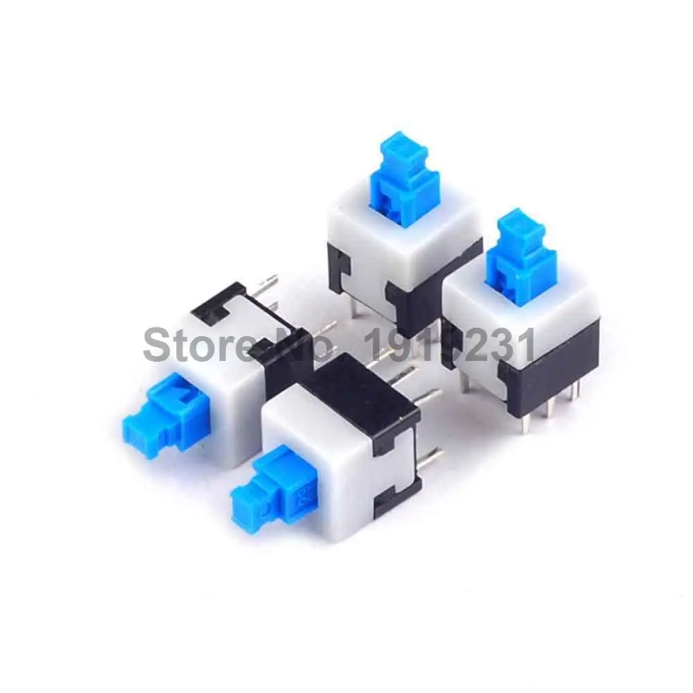 50PCS 8*8mm Self Locking Switch 8mm x 8mm Miniature Self-locking Switch Push Rectangle Button 6Pin цена 50PCS 8*8mm Self Locking Switch 8mm x 8mm Miniature Self-locking Switch Push Rectangle Button 6Pin цены онлайн