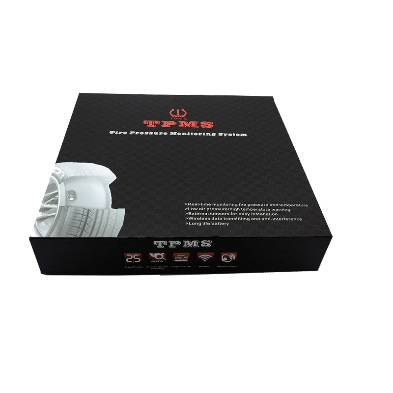Car solar TPMS tire pressure monitor Wireless Tire Pressure Monitoring alarm System With LCD color display Built-in sensor