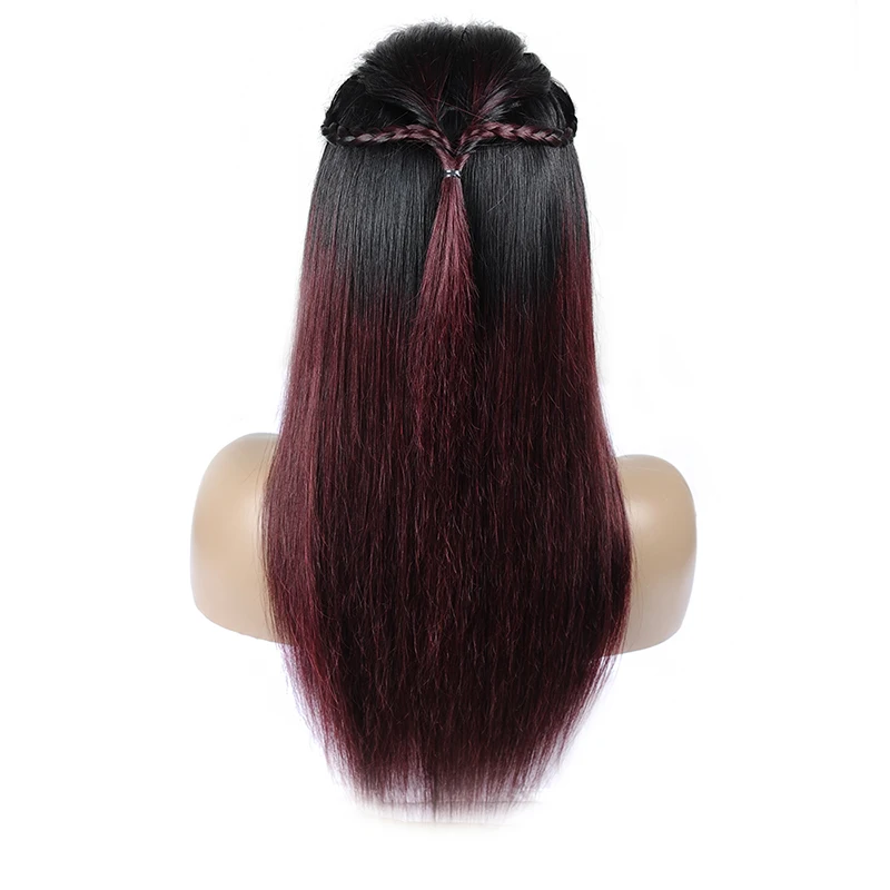 Remyblue 4 4 Lace Closure Wig Straight Human Hair Wigs For Black Women T1b Burg 99j Dark Red Ombre Peruvian Remy Human Hair Wigs