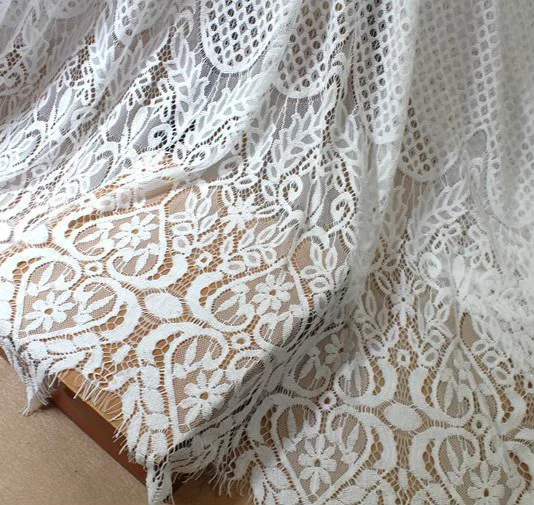 

Кружевная ткань, классический дизайн, толстая нейлоновая пряжа, полное платье с ресницами, мягкая черная/белая двусторонняя кружевная ткань