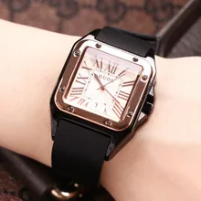 GUOU Women Watches Luxury Brand Gold Color Rectangle Quartz Watches Fashion Womens Clock Roman retro style Relogio Feminino