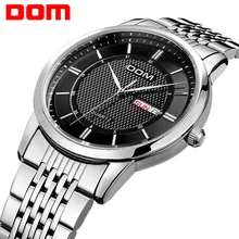 DOM Men Watches Top Brand Luxury Quartz Wrist Watch Stainless Steel Dress Waterproof Watch Reloj Hombre