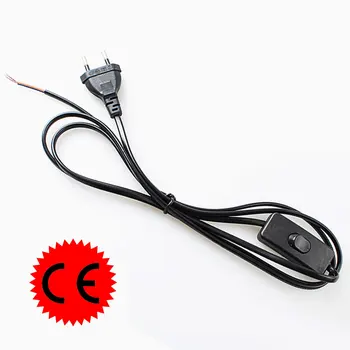 

Switch on line Cable 1.8m On Off Power Cord For LED Lamp with Switch US EU Plug Light Switching White Wire Extension