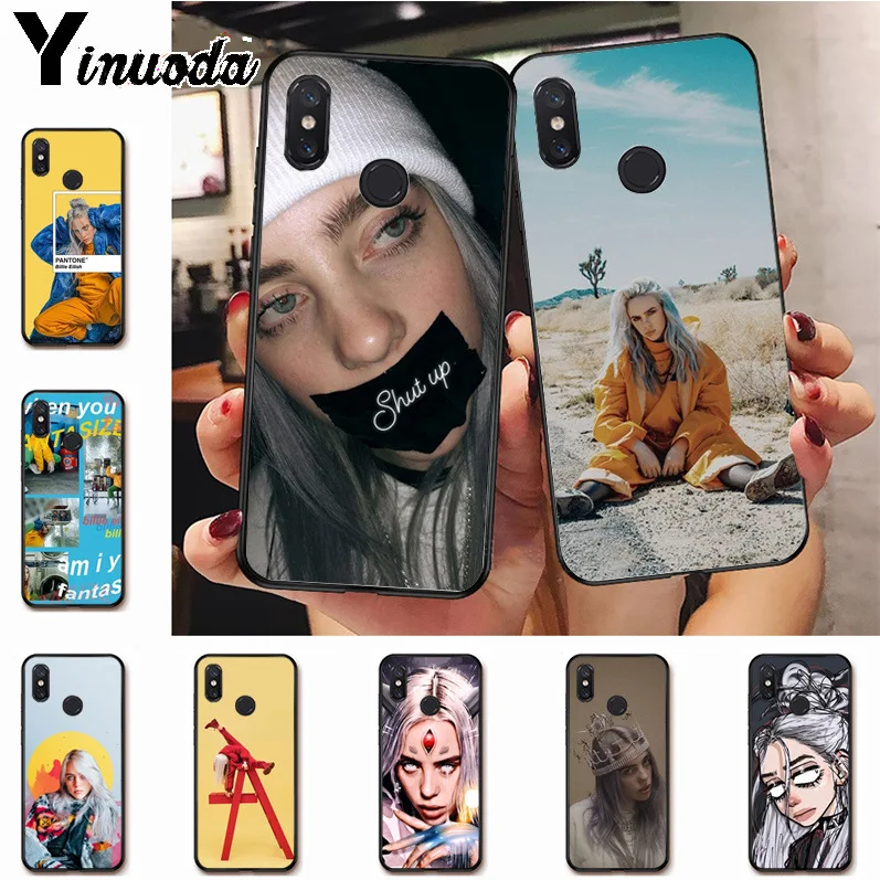 

Yinuoda Billie Eilish 13 Cute black silicone soft Phone Accessories Case for redmi 5plus note6pro note5 6pro note4x case cover