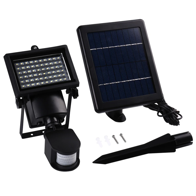 

LEDERTEK LED Solar Lamp Waterproof Solar Light 60 LED PIR Motion Sensor Security Outdoor Path Wall Garden Light Spot Lighting