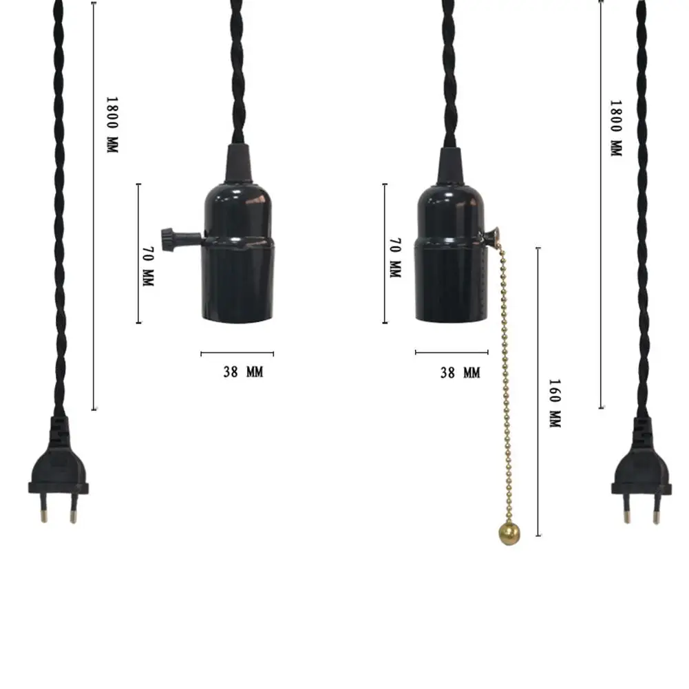 ЕС светодиодный держатель лампы с кабельным переключателем штепсельная вилка DIY аксессуары для подвесных ламп простой E27 маленький