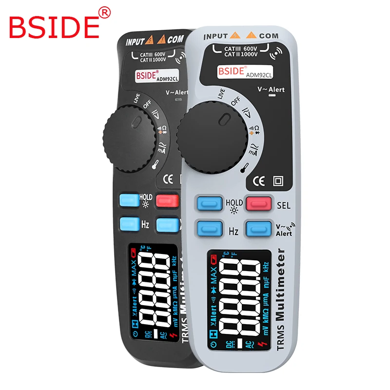 

BSIDE True RMS Digital Multimeter ADM92CL Color Display Auto Range Voltmeter Live Wire Check Temp Hz ohm NCV Tester Diode Meter