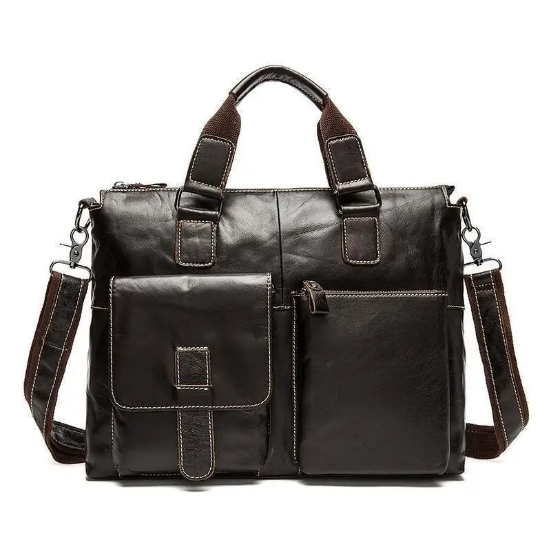 

L# direct Briefcase Laptop casual Leather shoulder bag handbag