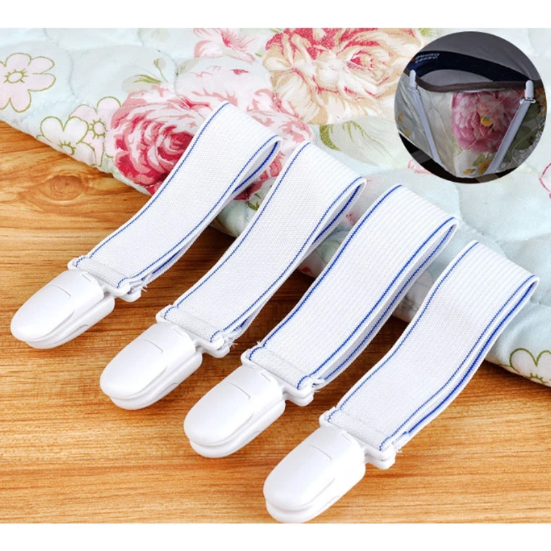 

4Pcs Bed Sheet Clip Elastic Gripper Strap Fastener Mattress Cover Holder Grips