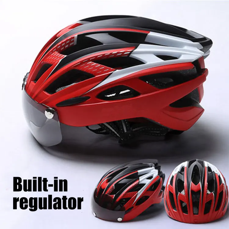 Велосипедный шлем с ветрозащитными очками шлем для горного велосипеда MTB сетка насекомых интегрированный литой мужской женский велосипедный шлем 56-61 см