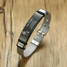 Meaeguet Personalized Bangle Men's Slide Mesh Bracelet Silver Customized Name Wristband Stainless Steel Male Bileklik Pulseira meaeguet punk black gold color removable cuff stainless steel bracelet bangle wristband pulseira feminina jewelry