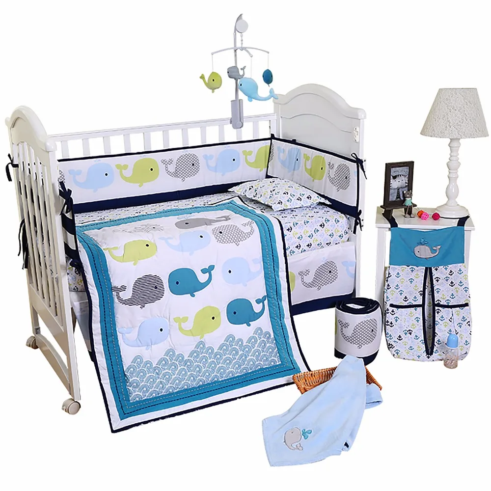 Baby Bedding Set Cartoon Pattern Comforter Baby Sheets Crib Skirt