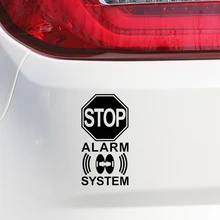 9.4cm18cm Warning Mark Stop Alarm System Graphic Car Sticker Car Styling Vinyl Decoration Decals