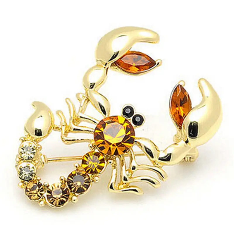 

Shining Crystal Scarf Brooches Rhinestone Brooch Animal Scorpion Brooch Pin