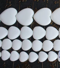 Porcellana bianca agate perline a forma di cuore 15 pollici per filo, all'ingrosso Per Monili DIY Trasporto Libero!