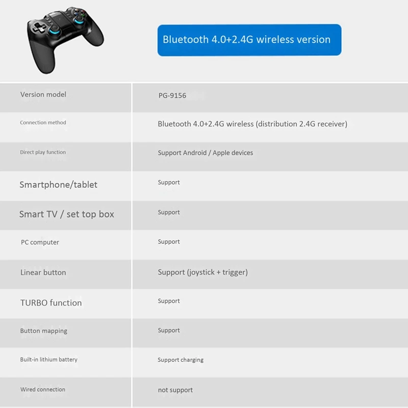 Ipega Pg-9156 беспроводной геймпад Bluetooth+ 2,4G беспроводной игровой контроллер для Android Ios Pc Tv Box