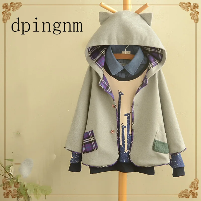 

Cloak, wool, coat, autumn, winter, new style Hooded Coat.