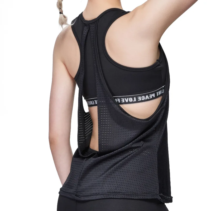 

Fake Two-Piece Sports Yoga Bra Vest Sexy Women Workout Running Clothes Beauty Back Yoga Vest Sports Fitness Top T Shirt