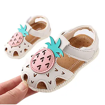 

Insole 11-13cm Baby Girls Summer Shoes Fashion Cute Pineapple Non-slip Sandals For Baby Girls