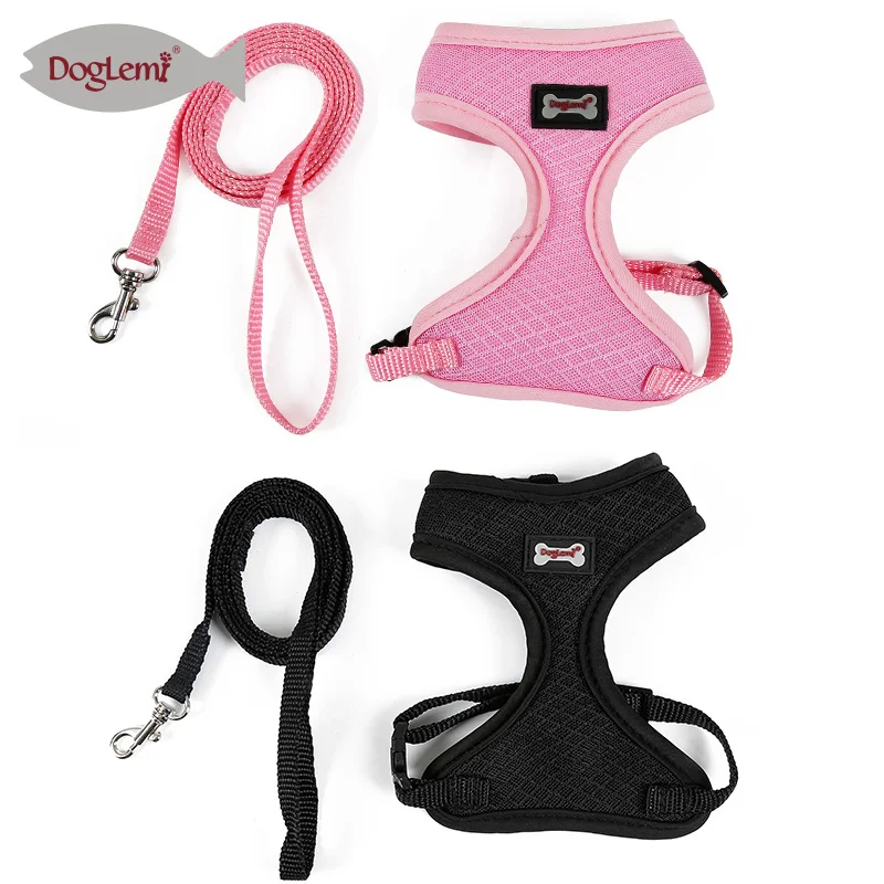 

Pet Cat Harness collars breakaway vest and leash set adjustable kitten mesh walk with leash products for cats pets coleira gato