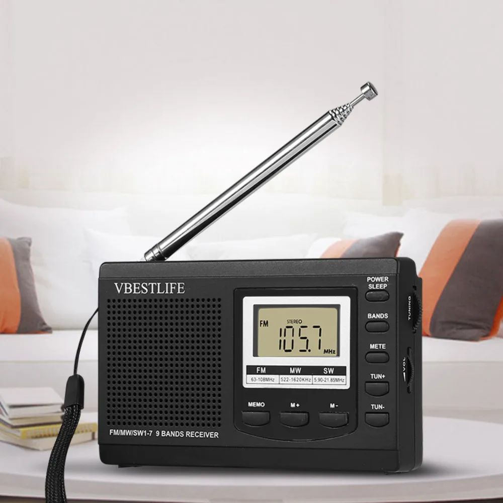 VBESTLIFE громкий динамик мини стерео радио FM/MW/SW полный диапазон приемника DC 5 в
