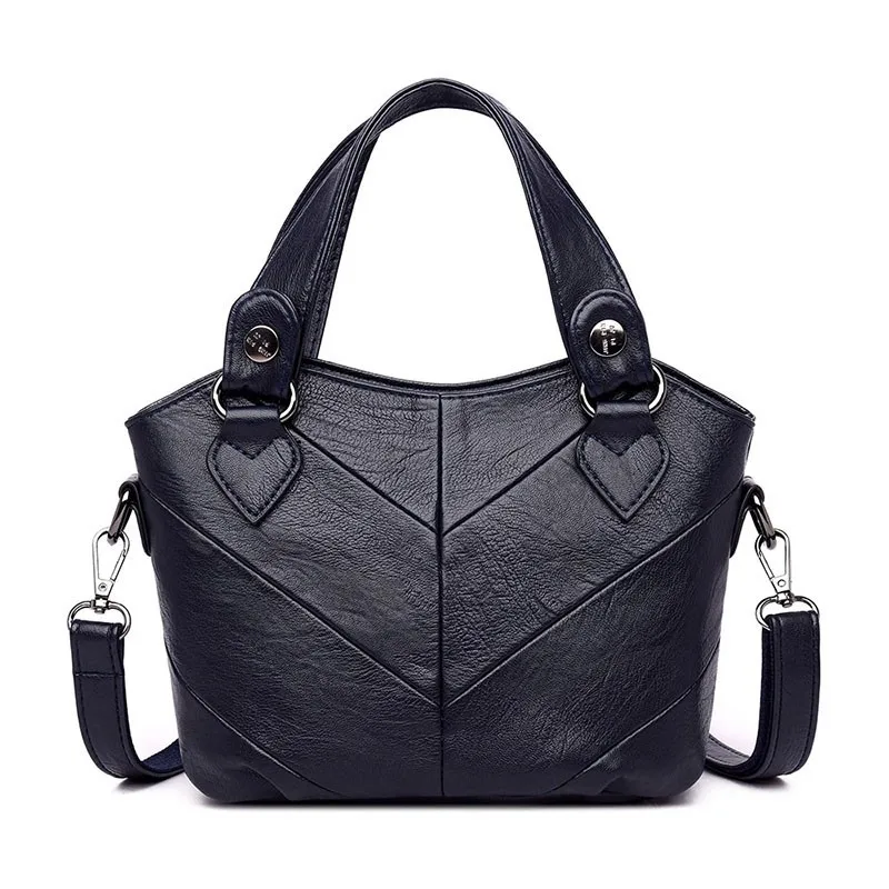 Женские кожаные сумки высокого качества, женская сумка через плечо, винтажная маленькая сумка-тоут для девушек, женская сумка - Цвет: blue