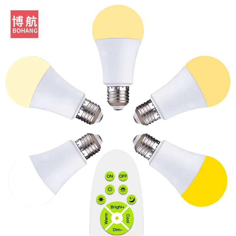 

BOHANG Wireless Remote Control Dimmable 5W E27 Led Bulb 220V 3000-6500k Lamps Night Lights White warm white Neutral light