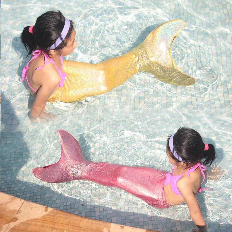 Для девочек плавательный хвост русалки костюмы, новые дети Ариэль нарядное платье принцессы Косплэй Хэллоуин вечерние дети бикини оптом