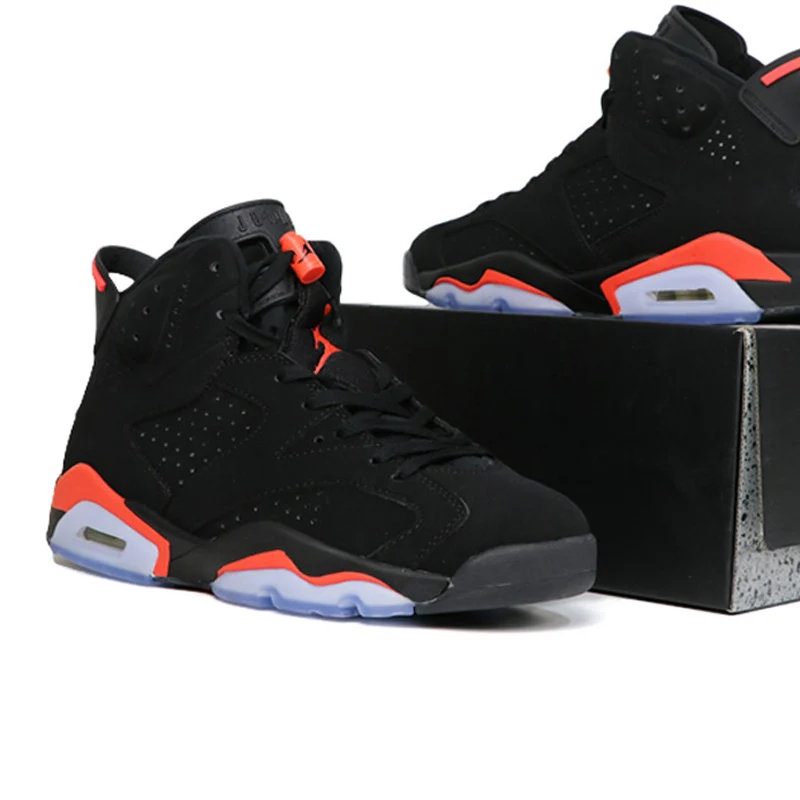 

Men Jordan Retro basketball shoes 6 Women Shoe Black Infrared Outdoor sport shoes Cushion Athletic Trainer Sneaker With box
