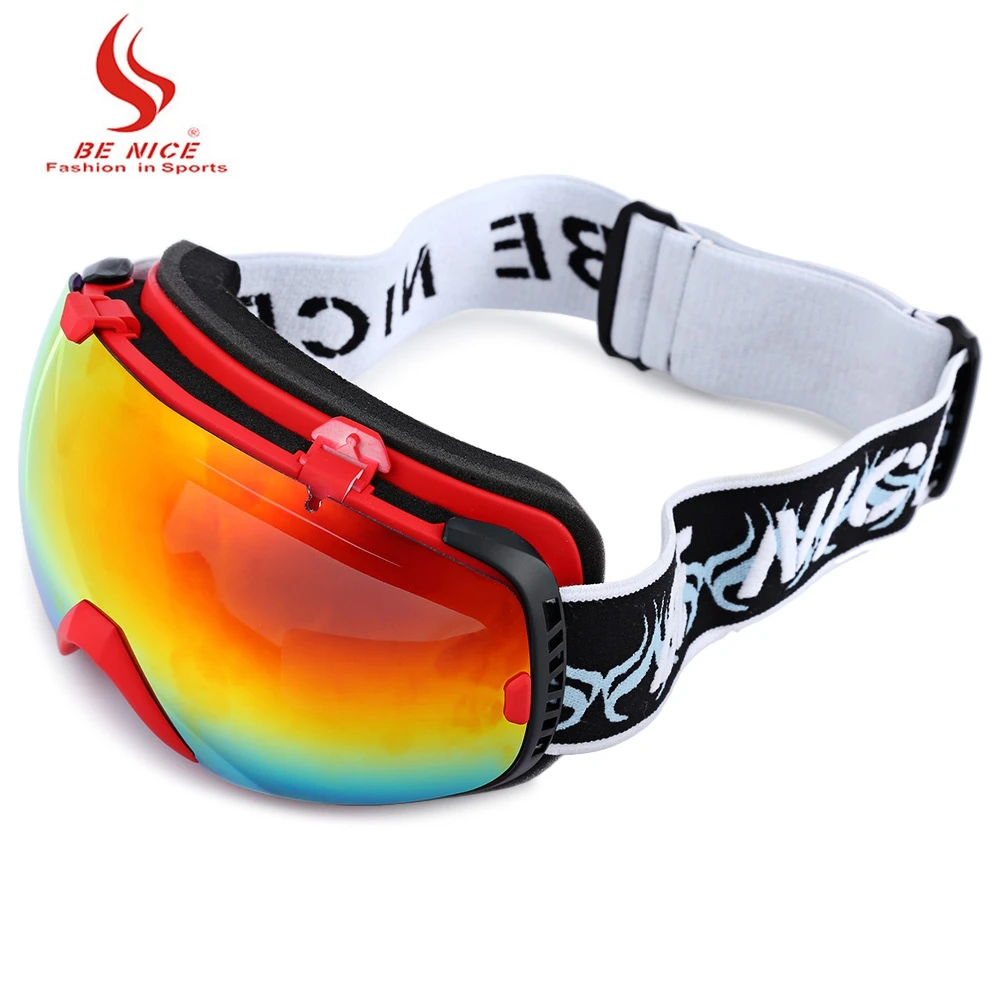 Be Nice Unisex Snowboard Goggles Double Sports Snow Ski Eyewear Anti