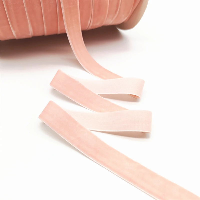 5 ярдов 6-25 мм бархатная лента для украшения свадебной вечеринки ручная работа лента для упаковки подарков бантик для волос DIY Рождественская лента - Цвет: Pastel Pink