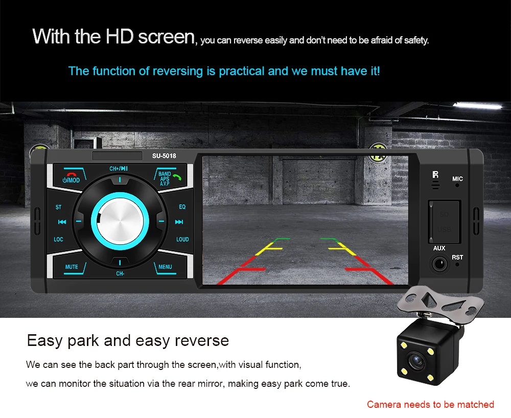 Авторадио 4,1 дюймов радио автомобиля стерео 1 Din автомобиля радио аудио AUX FM радио MP5 плеер Bluetooth с камерой заднего вида дистанционное управление