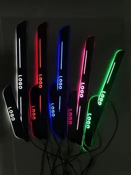 EOsuns LED 移動ドアスカッフポイントで Nerf バー & ランニングボードドア敷居光板オーバーレイライニング bmw E90 3 シリーズ 2006-2011