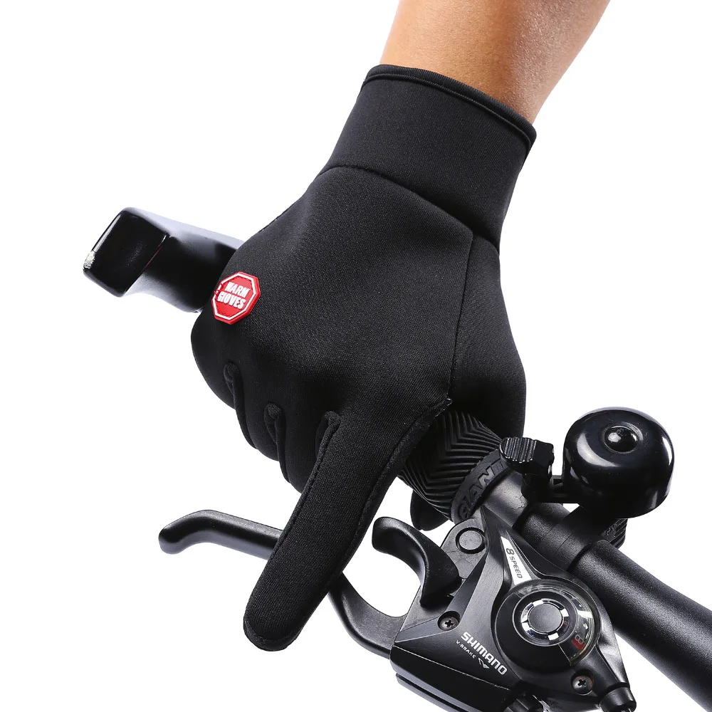 في الهواء الطلق الرياضية لمس الشتاء دراجة دراجة قفازات ركوب الدراجات للرجال النساء يندبروف مقلد لينة الدافئة الرجال التزلج قفازات