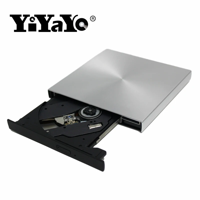 YiYaYo USB 3.0 Aluminum Alloy External DVD Burner CD Player Slim Portatil Optical Drive For MacBook Laptop/Windows Notebook