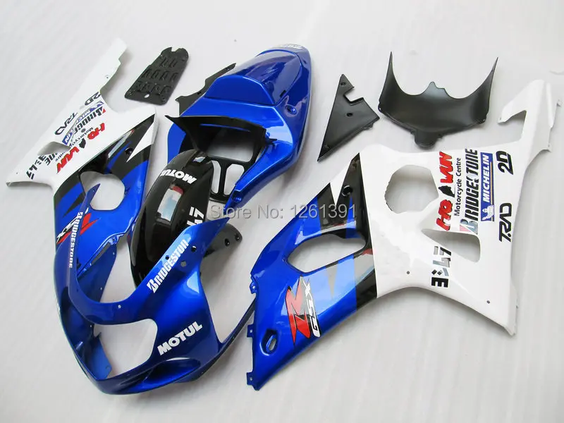 Обтекатель 100% Fit injection сине белый для SUZUKI GSX R1000 GSXR1000 GSXR 1000 K2 K1 00 01 02 2000 2001 2002